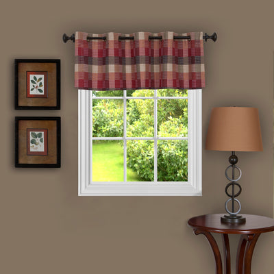 1 of 1:Harvard - Valance w/10 Sm Grommets - 58x14 Burgundy 