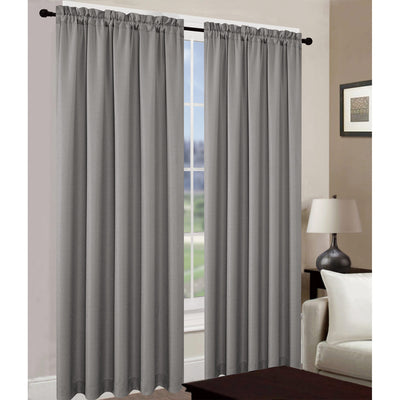 2 of 2:Leah Jacquard Textured Window Panel and Valance Treatments,  Silver, All Sold Separately 