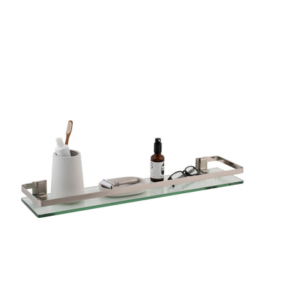 3 of 4:Neu Home Estante de Vidrio con Barra en Níquel 