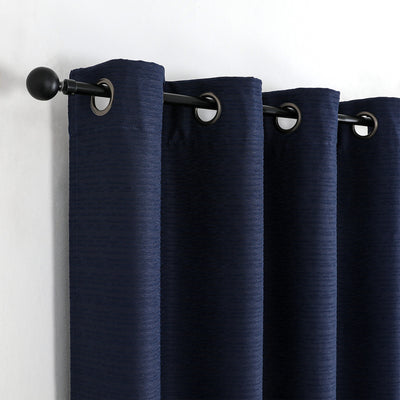 14 of 24:Yola Blackout Textured Jacquard Grommet Window Panel, 52x84 Inches 
