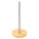 2 of 3:Home Basics Paper Towel Holder With Bamboo Base, Bonny Grey, 6x6x13.5 Inches 