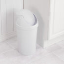 3 of 3:Sterilite Round SwingTop Wastebasket, White, 3 Gallon 