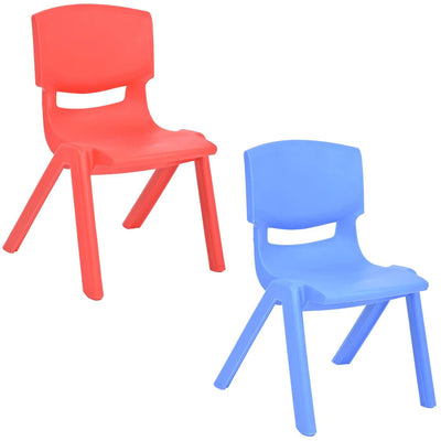 1 of 1:JOON Stackable Plastic Kids Learning Chairs Set, Red-Blue 