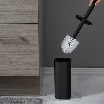 4 of 4:Bath Bliss Acrylic Square Toilet Brush Set in Black 
