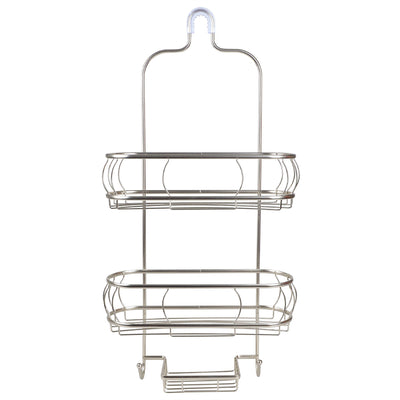2 of 4:Home Basics Carrito de ducha de 2 niveles, níquel satinado 