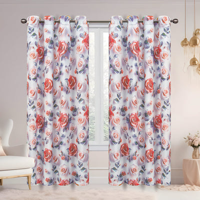 2 of 6:Ciera Floral Room Darkening Grommet Window Curtain Panel, 54x84 Inches 