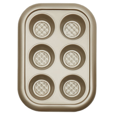 3 of 5:Home Basics Aurelia Non-Stick 6-Cup Carbon Steel Cookie Sheet, Gold 
