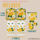 11 of 61:PREMIUS 5 Piece Printed Kitchen Linen Set, 2 Cotton Towels, 2 Pot Holders, 1 Oven Mitt 