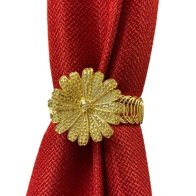 1 of 2:Daisy Decorative One Piece Window Curtain Tieback, Gold 