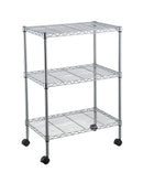 1 of 3:Home Basics 3 Tier Wire Shelf Rack with Wheels, Chrome 
