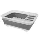 2 of 5:Home Basics Collapsible Plastic and Silicone Dish Rack, Clear, 14.5x12.5x5 Inches 