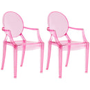 14 of 23:JOON 2 Pack Kids Ghost Chairs with Armrest, 25x13x14.5 Inches, Transparent 