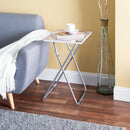 5 of 8:Home Basics Multi-Purpose Folding TV Table, Paris Design, 15x19x25.5 Inches 