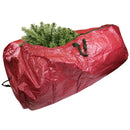 2 of 3:Home Basics Textured PVC Artificial Christmas Tree Holiday Storage Bag Organizer with Reinforced Nylon Handles, Red 