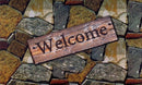 1 of 2:Heavy Duty Outdoor Mat Welcome Design Quarry Stone, 18x30 Inches 