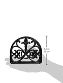 2 of 7:Home Basics Fleur De Lis - Servilletero de hierro fundido, color negro, 5.5 x 2.25 pulgadas 