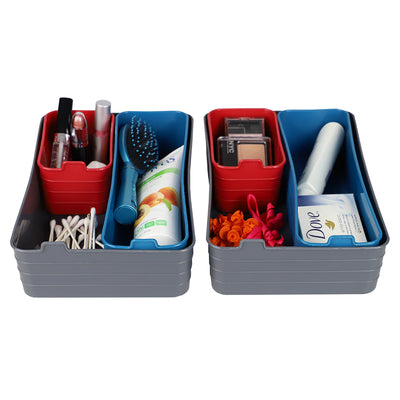 1 of 5:Home Basics Flexible Plastic Drawer Organizer Set, (Pack of 6), Multi-color 
