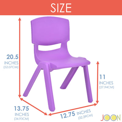 3 of 7:JOON sillas de aprendizaje apilables de plástico para niños, morado, 20.5 x 12.75 x 11 pulgadas, paquete de 2 (paquete de 2) 