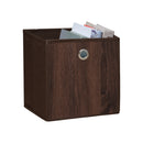 2 of 4:Cube de rangement en imitation bois Neu Home marron foncé 