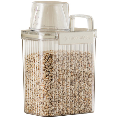 7 of 15:PREMIUS Plastic Food Storage Container with Measuring Cup, Clear-Natural 