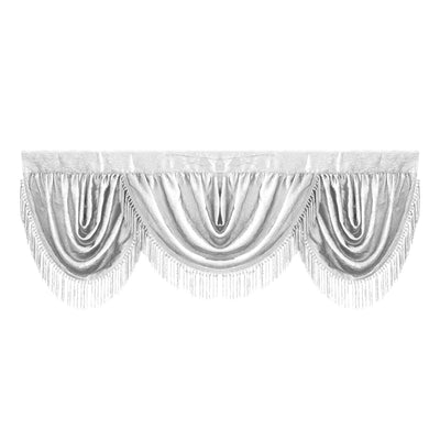 1 of 7:Bellissimo Crushed Satin Rod Pocket Panel And Waterfall Valance Window Treatments 