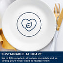 5 of 6:Corelle Vitrelle Glass Round Dinnerware Set, 12 Piece Set, Service for 4, Paloma 