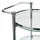 4 of 4:Neu Home Circular Tempered Glass Rolling Serving Cart 