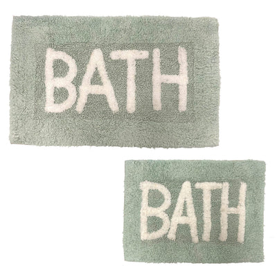 1 of 1:Ensemble de 2 tapis de bain Dorian 100 % coton, sauge, 43 x 61 cm et 50 x 81 cm 