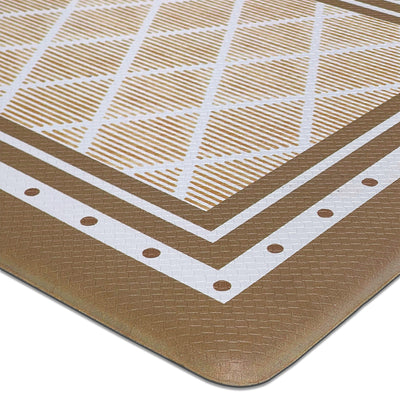 2 of 5:Tapis de cuisine décoratif anti-fatigue à motif géométrique bohème, 45 x 76 cm 
