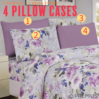 4 of 12:PREMIUS Premium Rosewood 4 & 6 Piece Microfiber Printed Wrinkle-Free Sheet Set 
