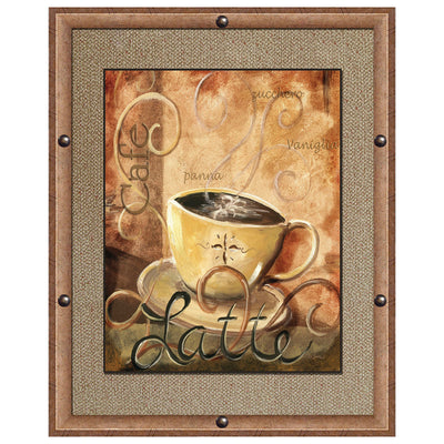 1 of 1:PREMIUS Cafe Latte Framed Wall Art With Buttons, 11x13 Inches 
