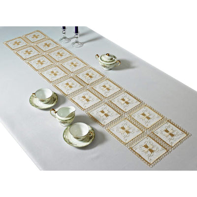 15 of 21:Blossom Embroidered Vintage Lace Design Table Runner 