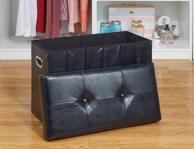 3 of 4:Simplify Collapsible Bench/Hamper in Black 