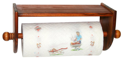 1 of 6:Home Basics Quick Install Rustic Pine Wood Wall Mounted Paper Towel Holder with Flat Top, Brown 