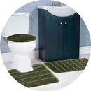 5 of 8:Ensemble de 3 tapis de bain touffetés antidérapants à rayures Atlanta 