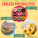 7 of 14:PREMIUS Ceramic Non-Stick Mini Snack Donut Maker, 2 Inch Mold, 4 Count 