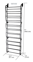 4 of 4:Home Basics 36 Pair Over the Door Steel Shoe Rack, Black 