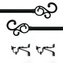 12 of 12:Buono II Medley Adjustable Window Curtain Rod, Black 