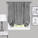 1 of 3:Cortina para ventana con diseño de cuadros Buffalo, 42 x 63, color negro 