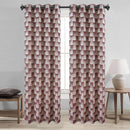 1 of 6:Noelle Checkered Geometric Jacquard Grommet Window Curtain Panel, 54x90 Inches 