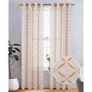 1 of 6:Boca Metallic Embroidered Linen Look Grommet Window Curtain Panel, 54x84 Inches 