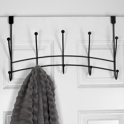 4 of 5:Étagère de porte à 5 crochets Shelby de Home Basics, noire 