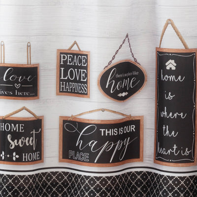 3 of 4:Modern Farmhouse Tier and Valance Window Curtain Set - 58x24 - Black 