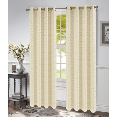 1 of 7:Sara Jacquard Grommet Window Panel, 54x84 Inches 