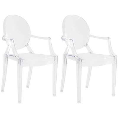 18 of 23:JOON 2 Pack Kids Ghost Chairs with Armrest, 25x13x14.5 Inches, Transparent 