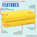 8 of 40:PREMIUS 2 Pack Chevron 100% Cotton Yarn Dyed Bath Sheet Towel, 32x64 Inches 