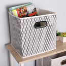 4 of 4:Home Basics Fern Collapsible Non-Woven Storage Bin with Grommet Handle, Black 