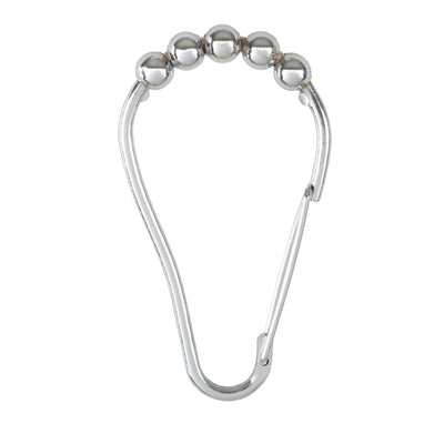 3 of 4:Bath Bliss - Paquete de 12 anillos enrollables para cortina de ducha con mosquetón en cromo 