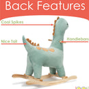 3 of 8:JOON Bronty Ride-On Dinosaur Rocking Horse with Sound Effects, Green-Brown 
