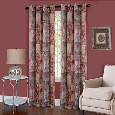 1 of 1:Panel de cortina de ventana con ojales Vogue 50x63 - Marsala 